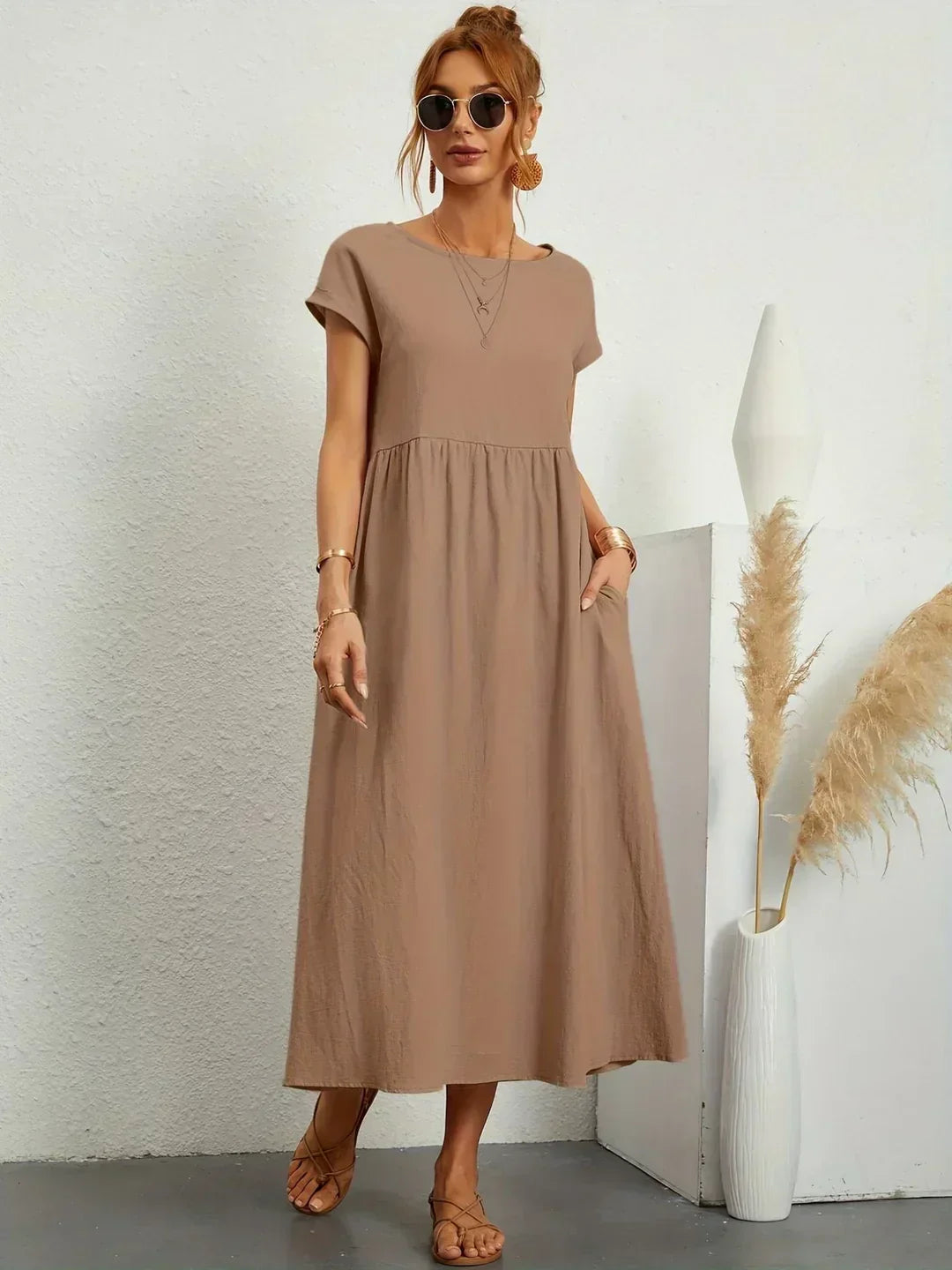 CLAIRE LYON | ROBE MIDI PLISSEE POUR FEMMES