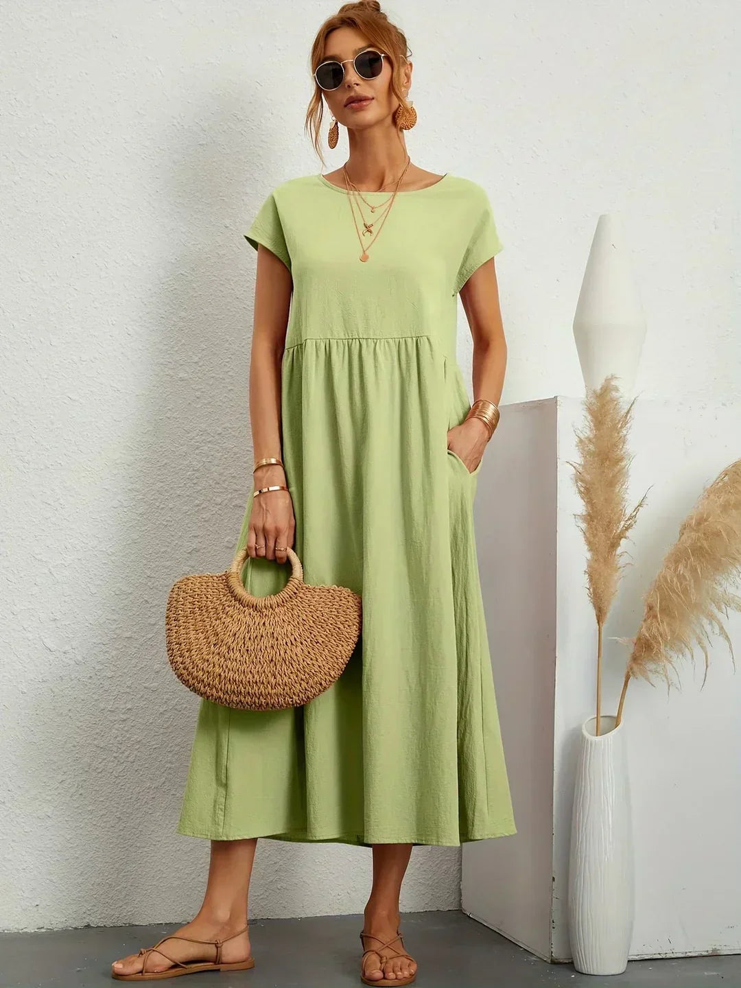 CLAIRE LYON | ROBE MIDI PLISSEE POUR FEMMES