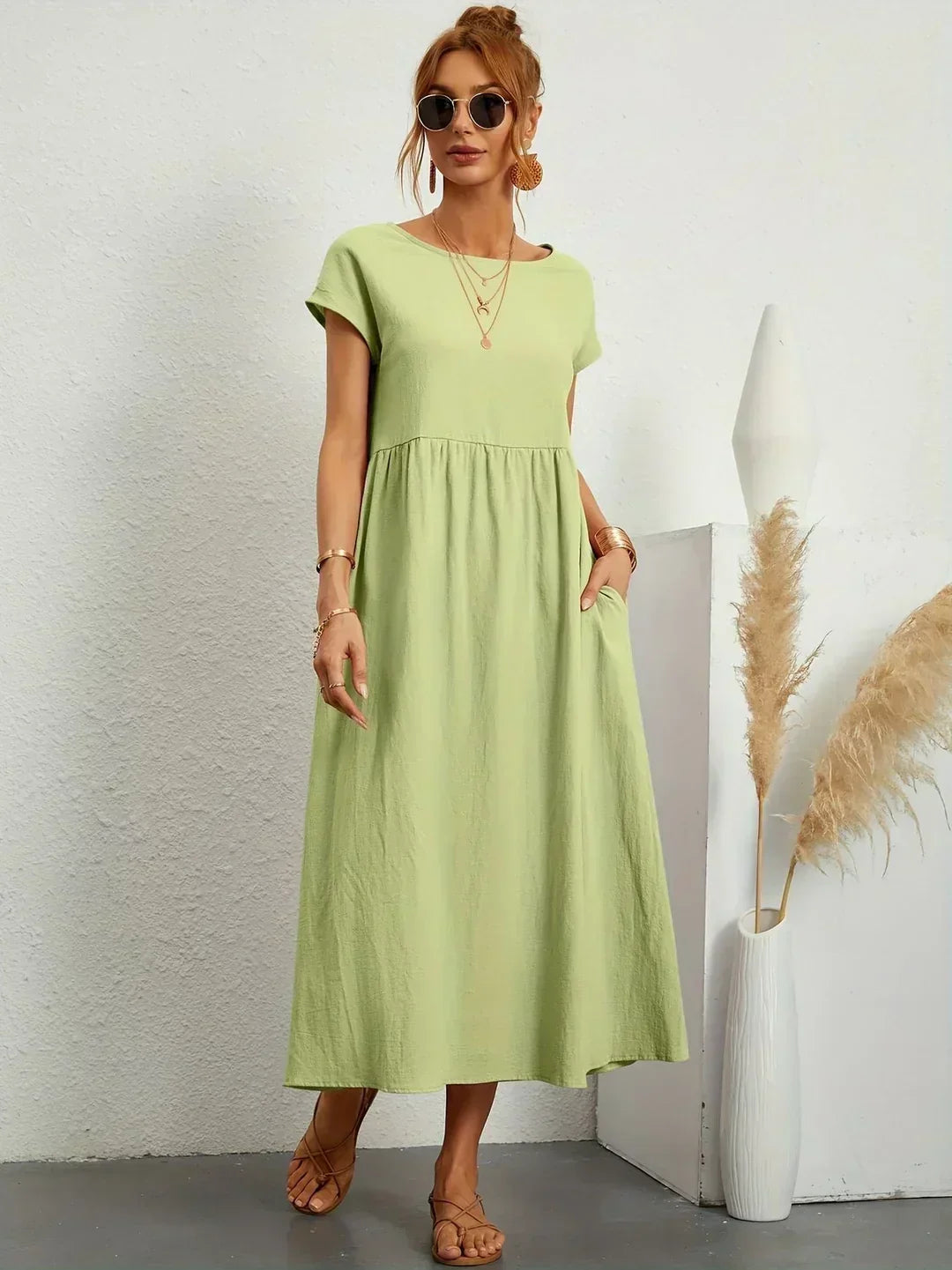 CLAIRE LYON | ROBE MIDI PLISSEE POUR FEMMES