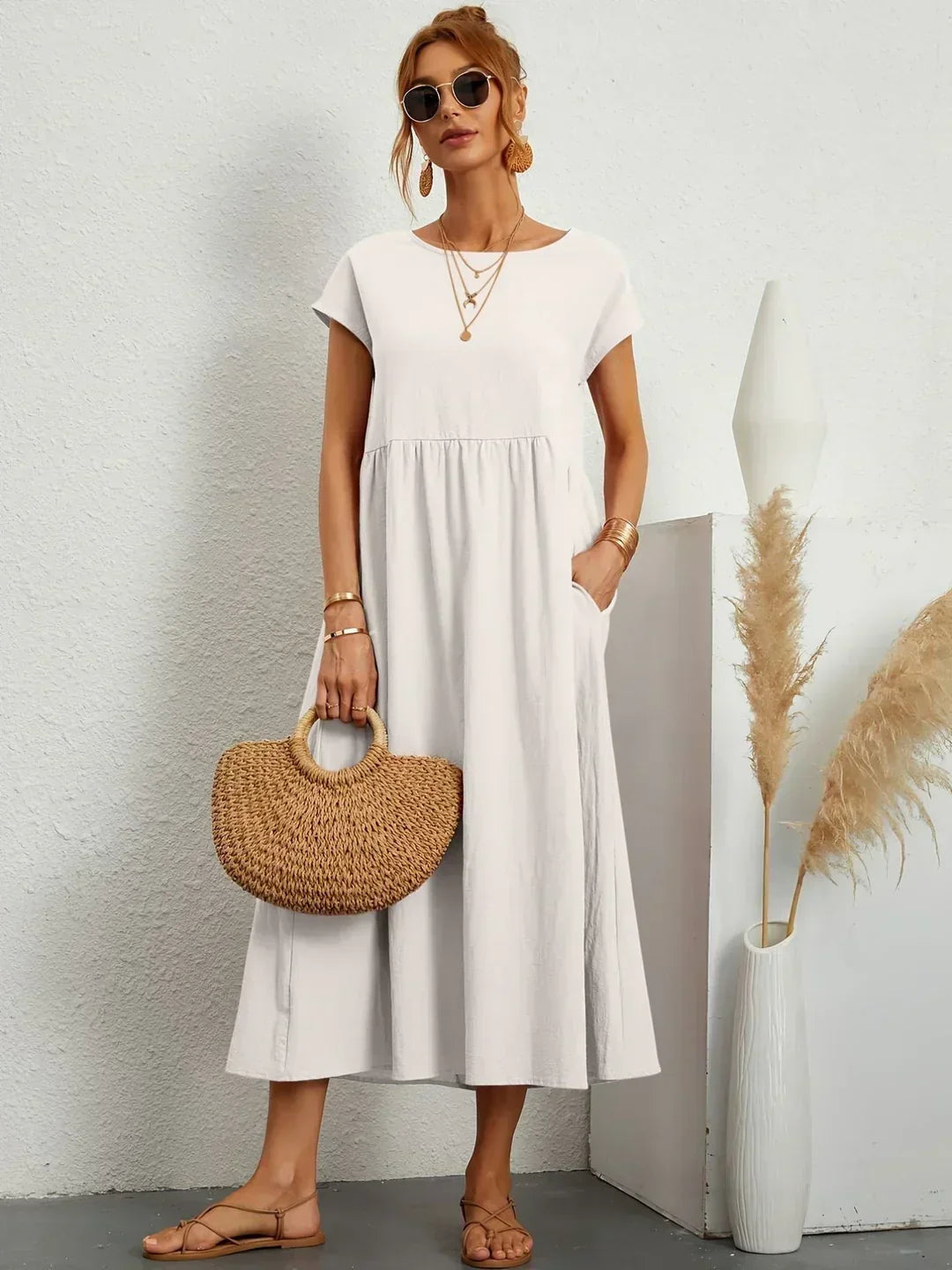 CLAIRE LYON | ROBE MIDI PLISSEE POUR FEMMES
