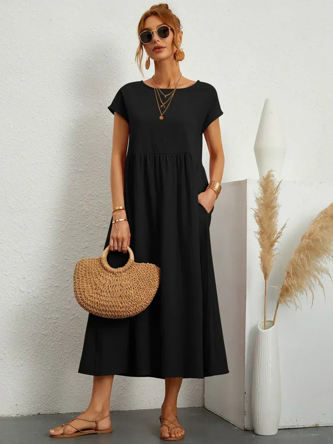 CLAIRE LYON | ROBE MIDI PLISSEE POUR FEMMES