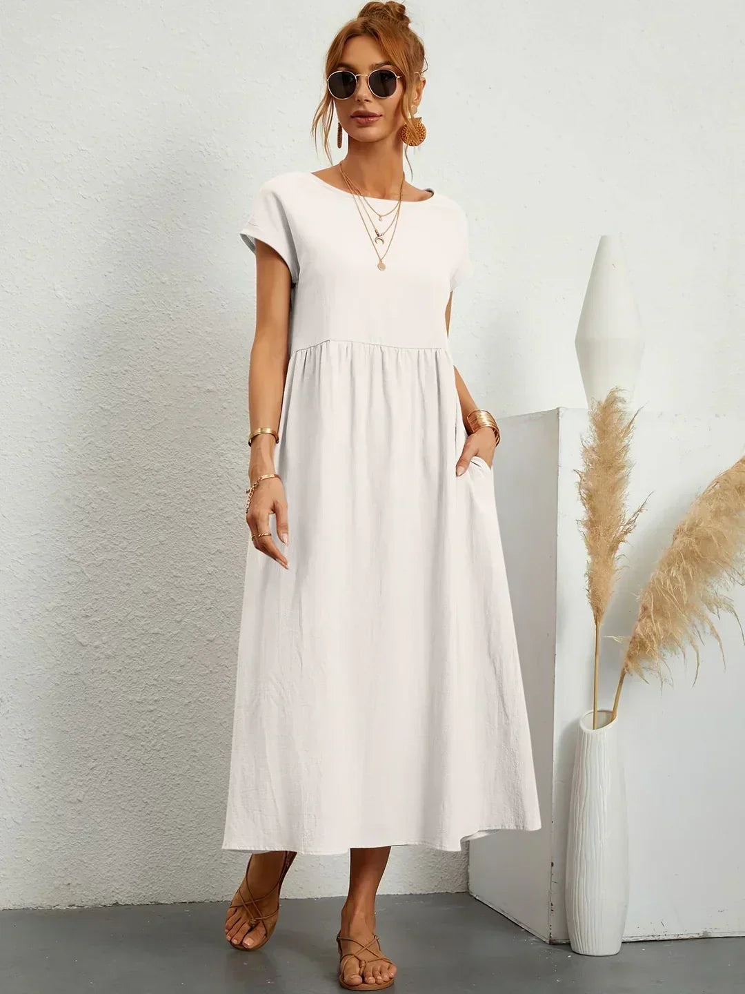 CLAIRE LYON | ROBE MIDI PLISSEE POUR FEMMES