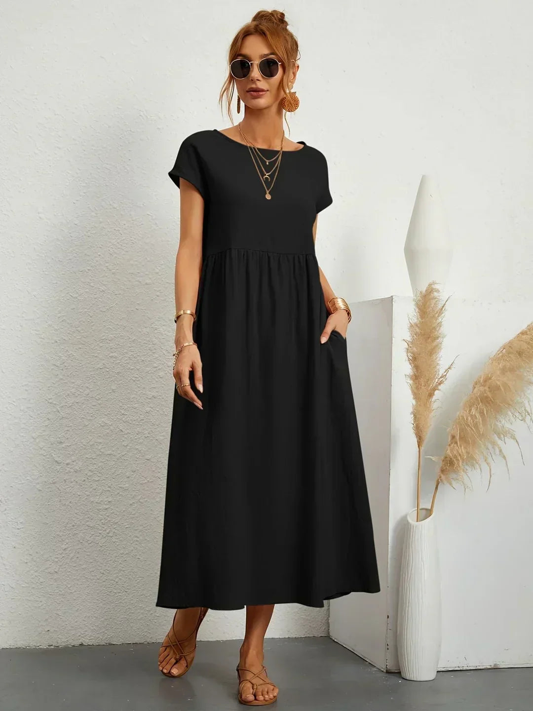 CLAIRE LYON | ROBE MIDI PLISSEE POUR FEMMES