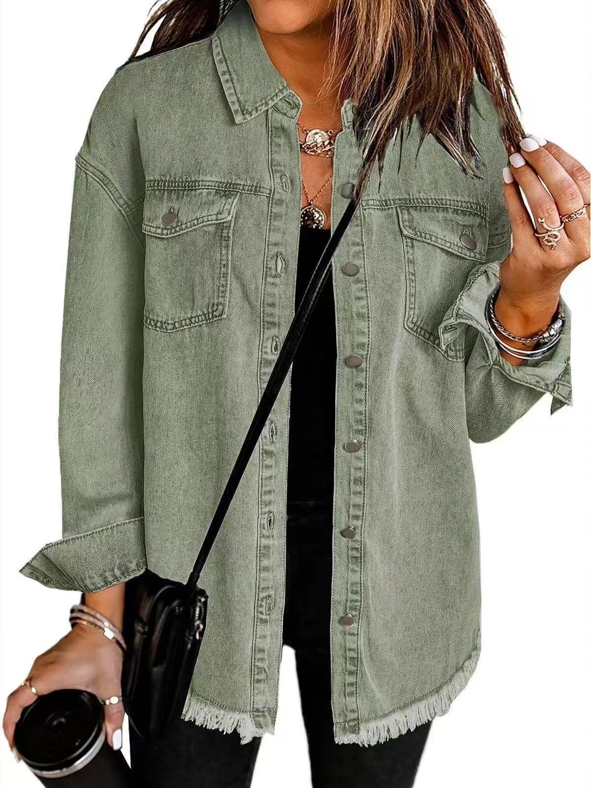 Giselle - Veste en Jean Intemporelle au Style Classique