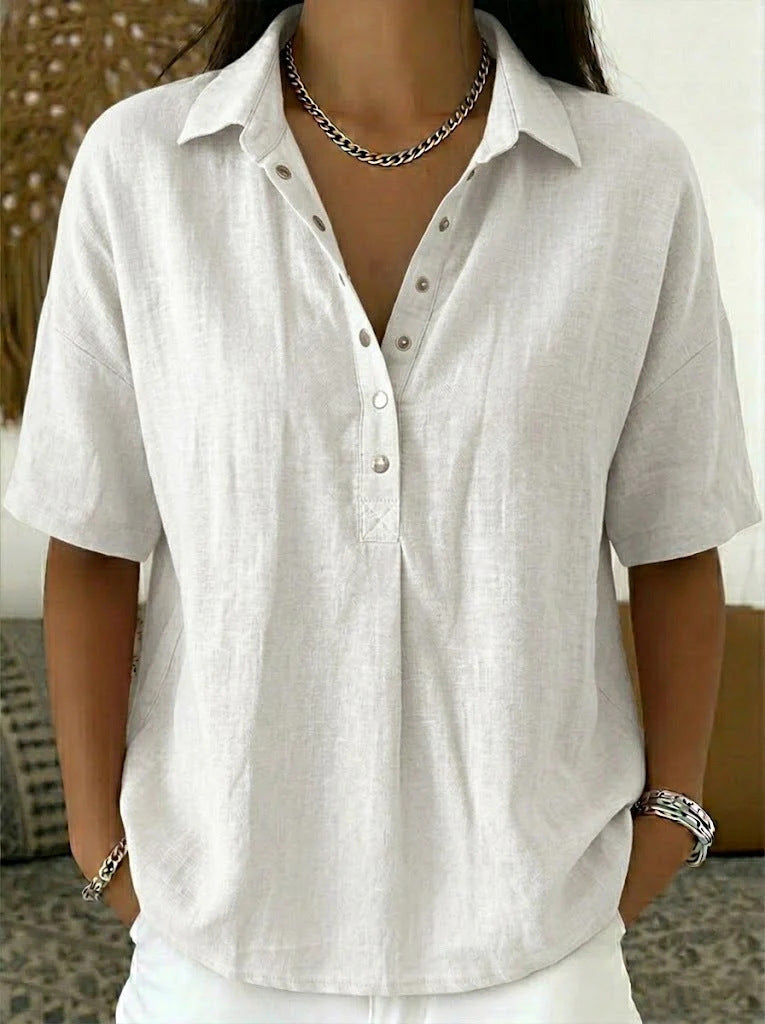 CLAIRE LYON | BLOUSE CLASSIQUE À COL EN V POUR FEMME