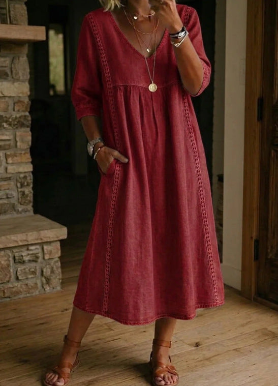 CLAIRE LYON | ROBE EN DENIM ANCIEN À COUPE LOOSE POUR FEMMES