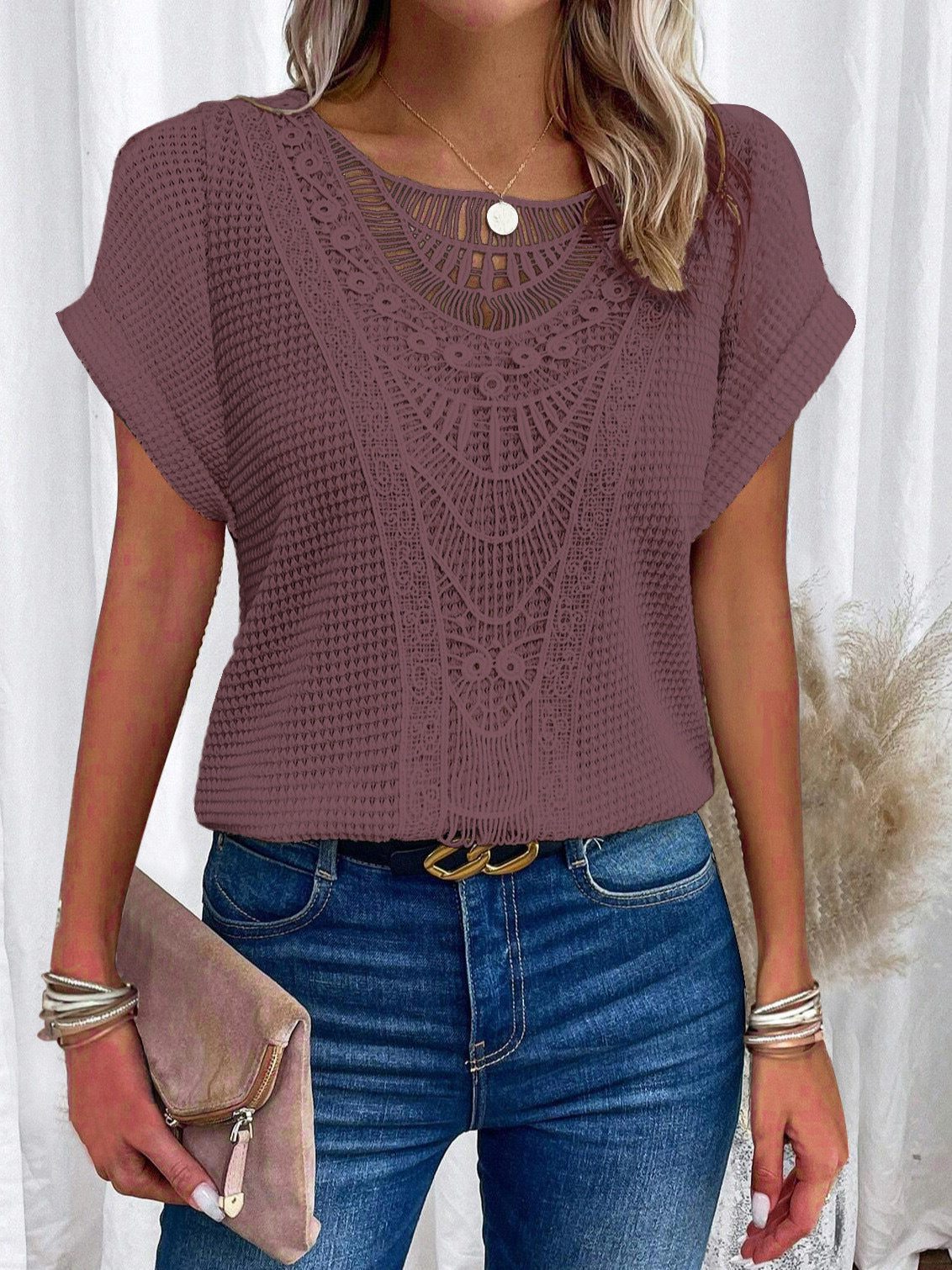 CLAIRE LYON | T-SHIRT EN DENTELLE POUR FEMMES
