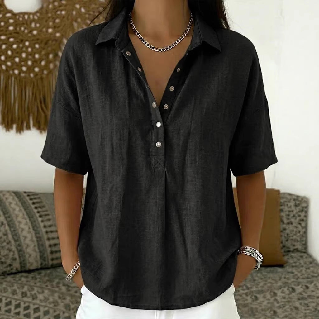 CLAIRE LYON | BLOUSE CLASSIQUE À COL EN V POUR FEMME