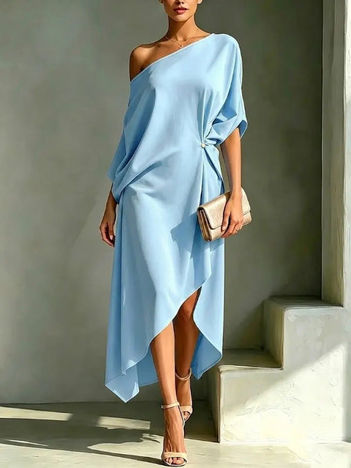 CLAIRE LYON | ROBE DRAPÉE À UNE ÉPAULE POUR FEMMES