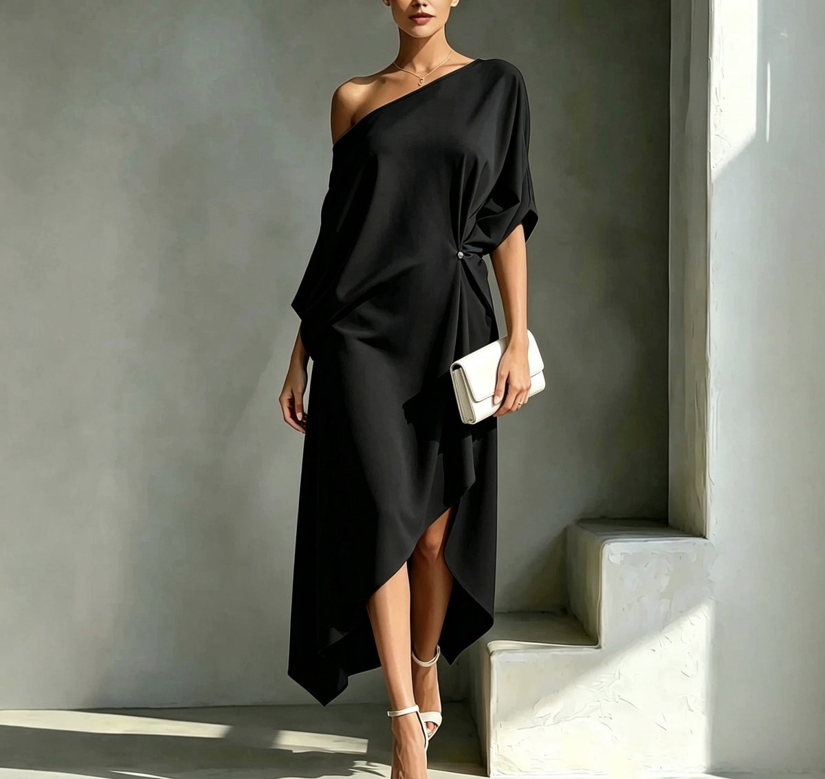 CLAIRE LYON | ROBE DRAPÉE À UNE ÉPAULE POUR FEMMES