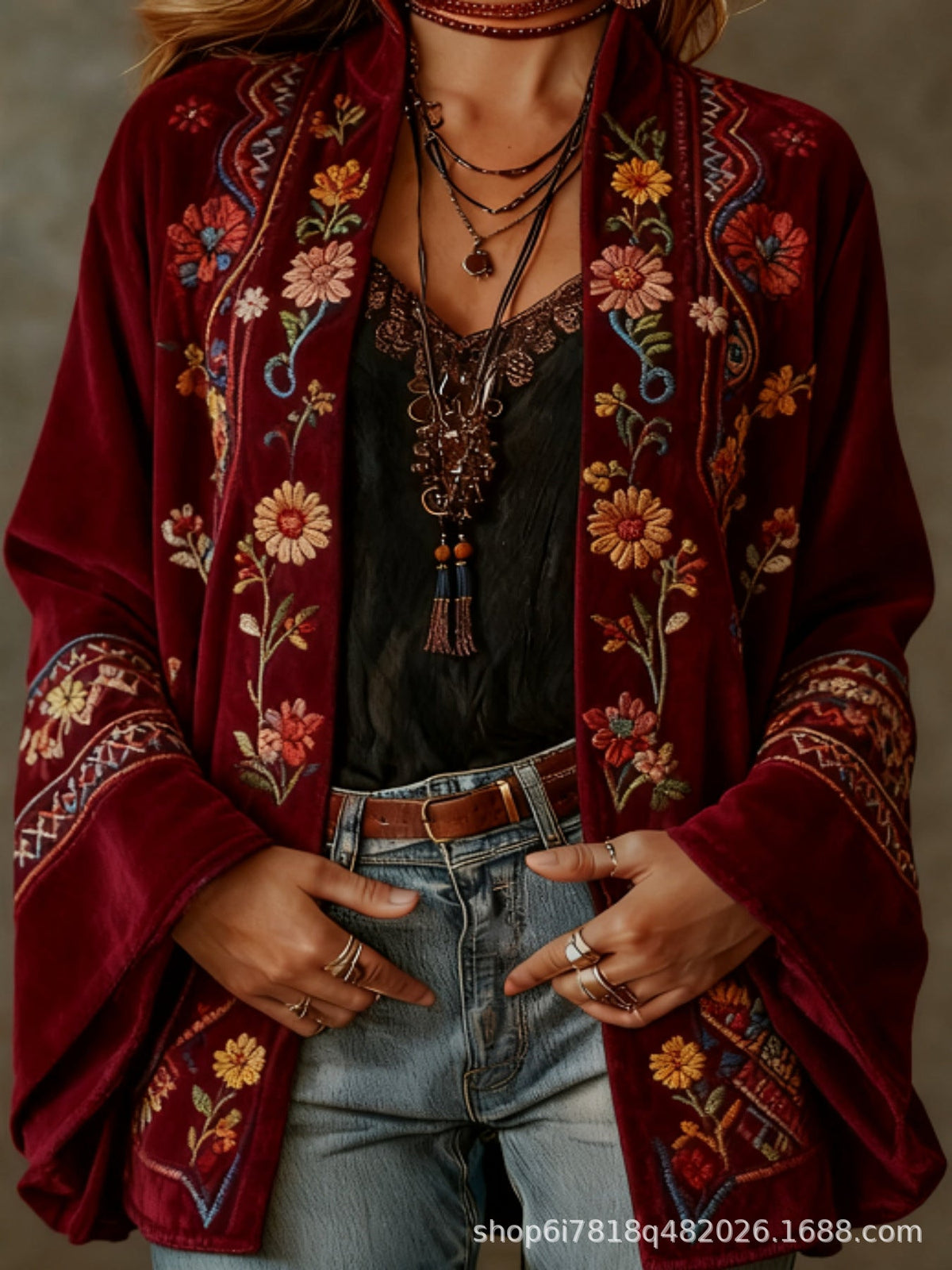 CLAIRE LYON | VESTE BOHO EN VELOURS POUR FEMMES