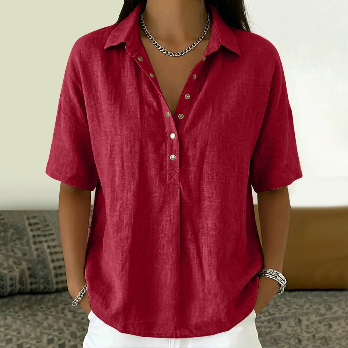 CLAIRE LYON | CHIC BLOUSE COL V POUR FEMMES