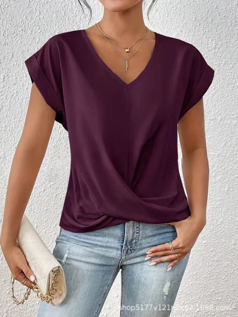 CLAIRE LYON | T-SHIRT À COL EN V ÉLÉGANT POUR FEMME