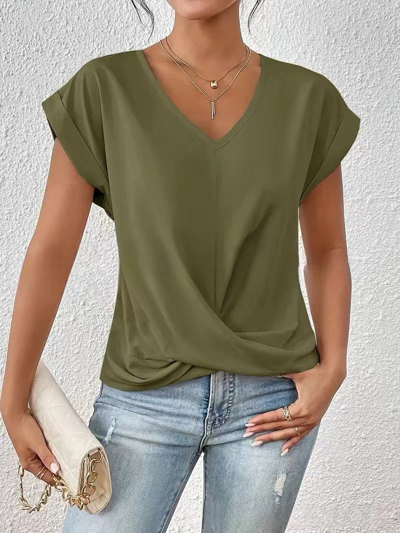CLAIRE LYON | T-SHIRT À COL EN V ÉLÉGANT POUR FEMME