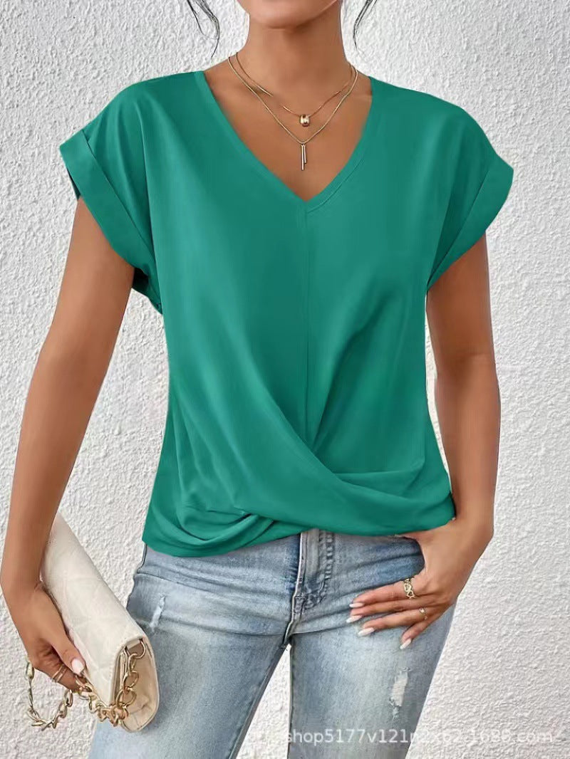 CLAIRE LYON | T-SHIRT À COL EN V ÉLÉGANT POUR FEMME