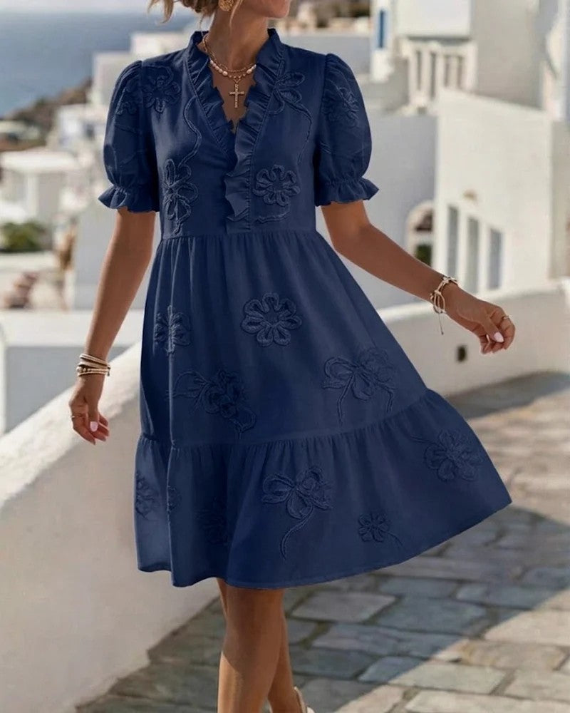 CLAIRE LYON | ROBE À VOLANTS BRODÉE POUR FEMMES