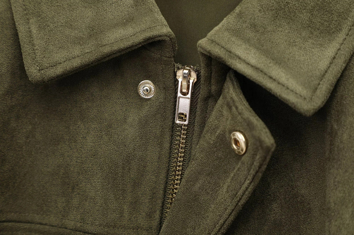 Veste femme oversize effet suédine coupe ample style moderne mi-saison