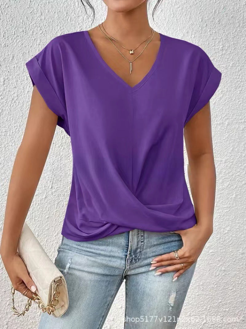CLAIRE LYON | T-SHIRT À COL EN V ÉLÉGANT POUR FEMME