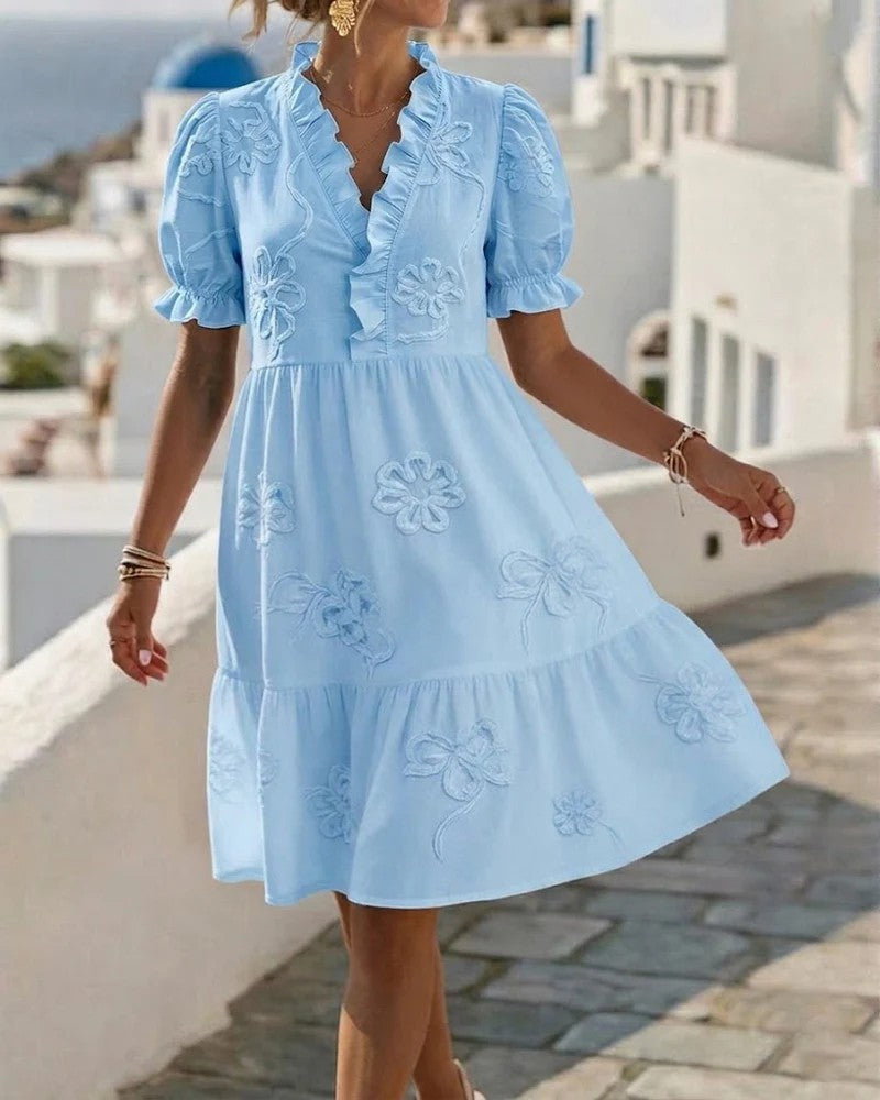 CLAIRE LYON | ROBE À VOLANTS BRODÉE POUR FEMMES