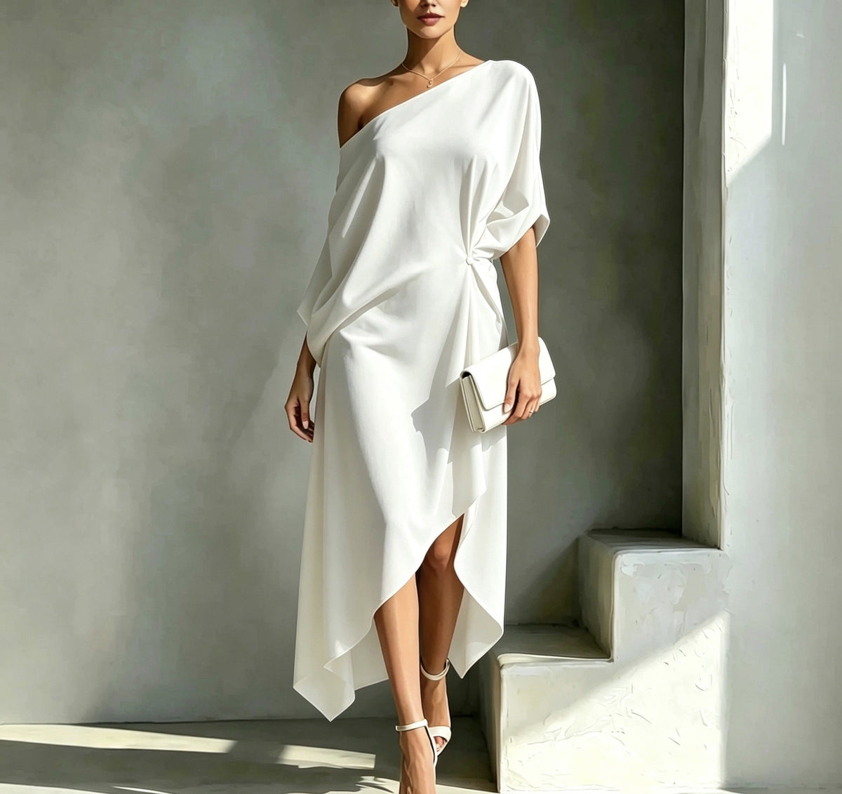 CLAIRE LYON | ROBE DRAPÉE À UNE ÉPAULE POUR FEMMES