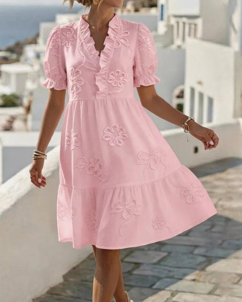 CLAIRE LYON | ROBE À VOLANTS BRODÉE POUR FEMMES