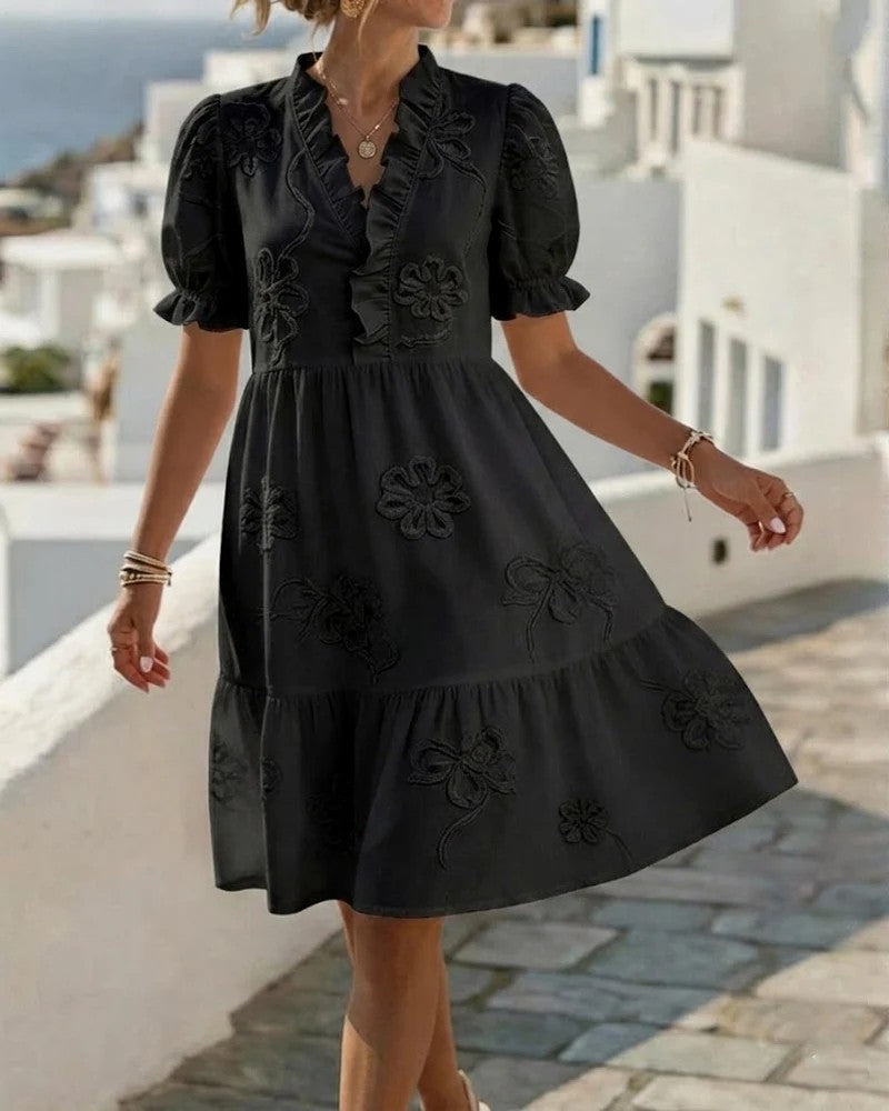 CLAIRE LYON | ROBE À VOLANTS BRODÉE POUR FEMMES
