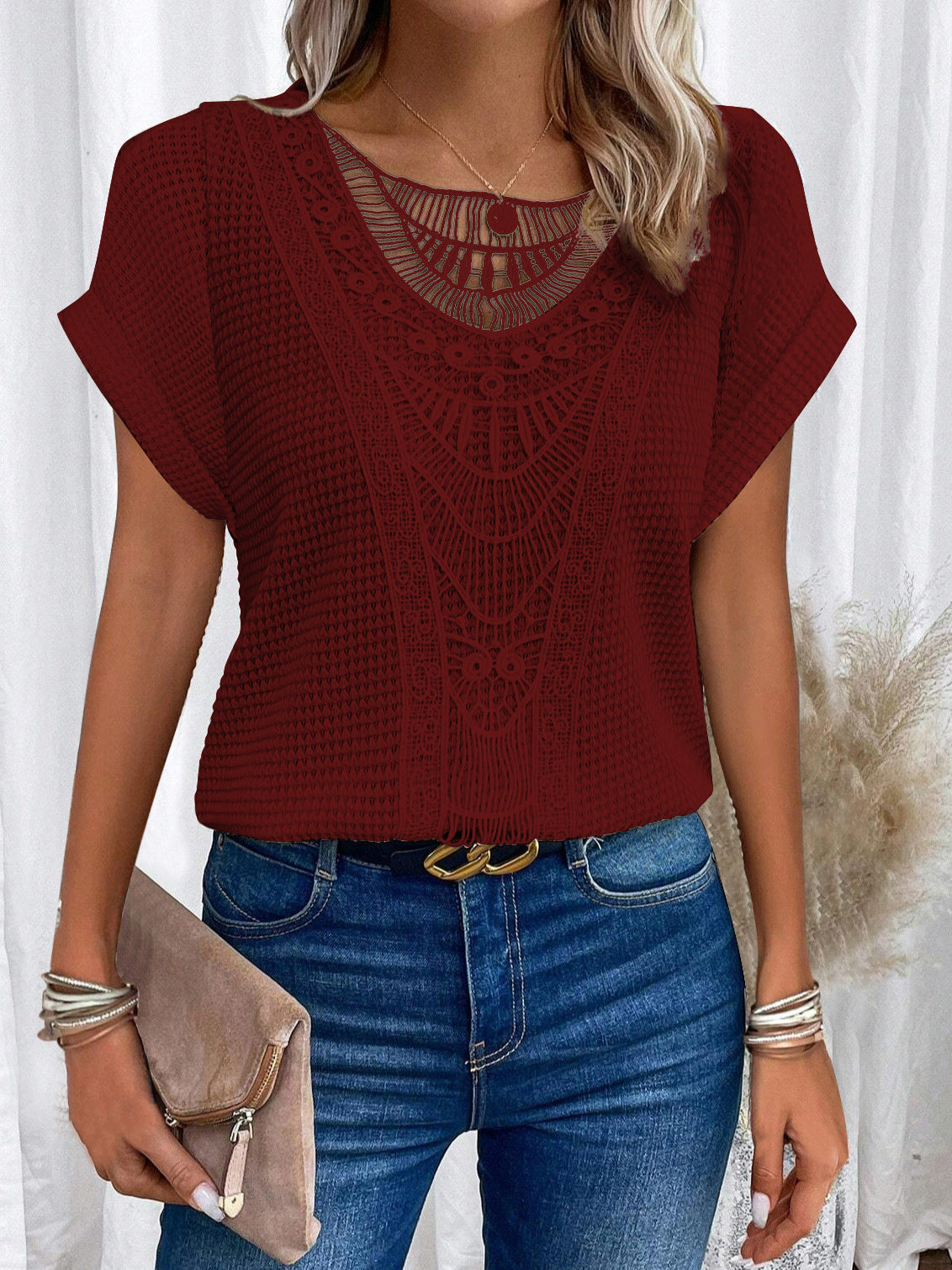 CLAIRE LYON | T-SHIRT EN DENTELLE POUR FEMMES