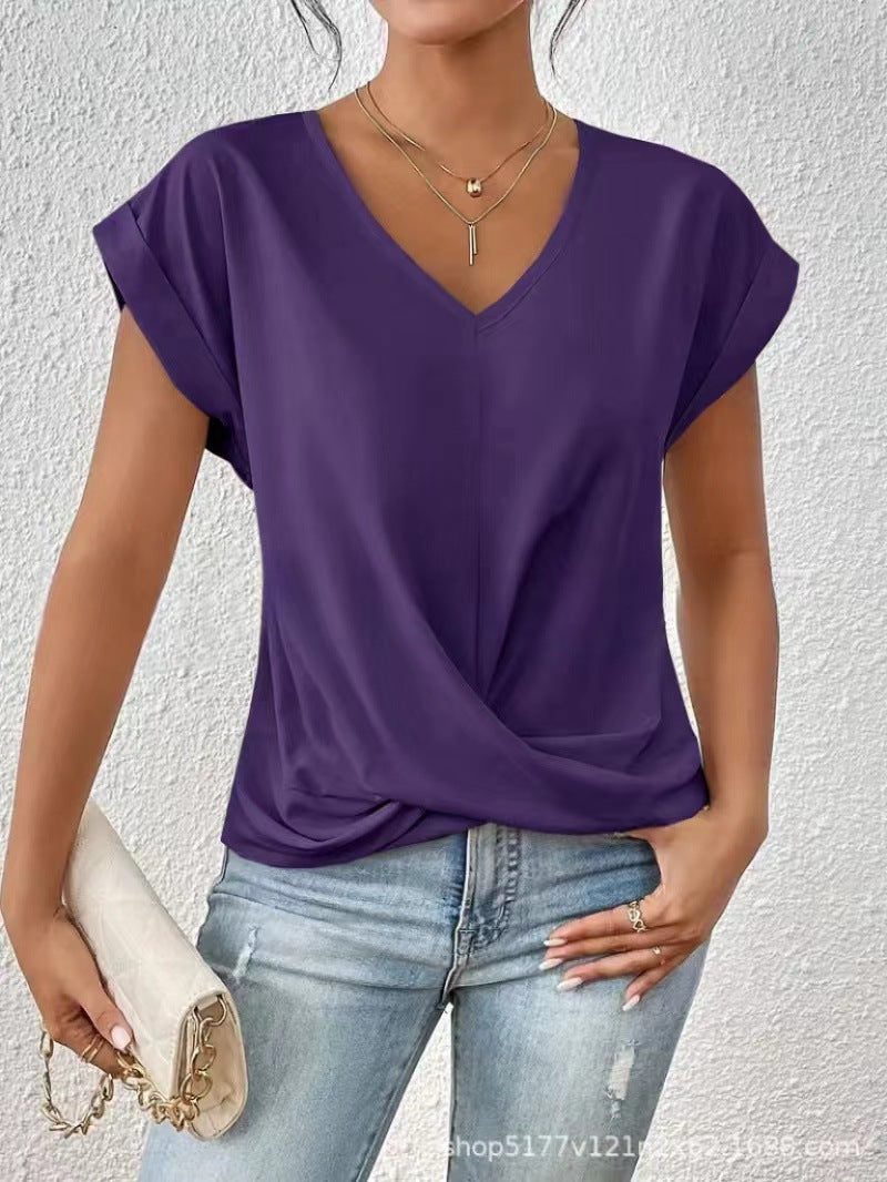 CLAIRE LYON | T-SHIRT À COL EN V ÉLÉGANT POUR FEMME