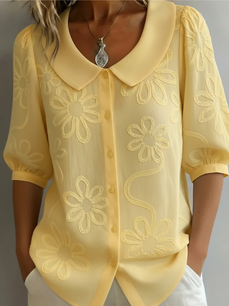 CLAIRE LYON | BLOUSE FLORALE COL ROND POUR FEMMES