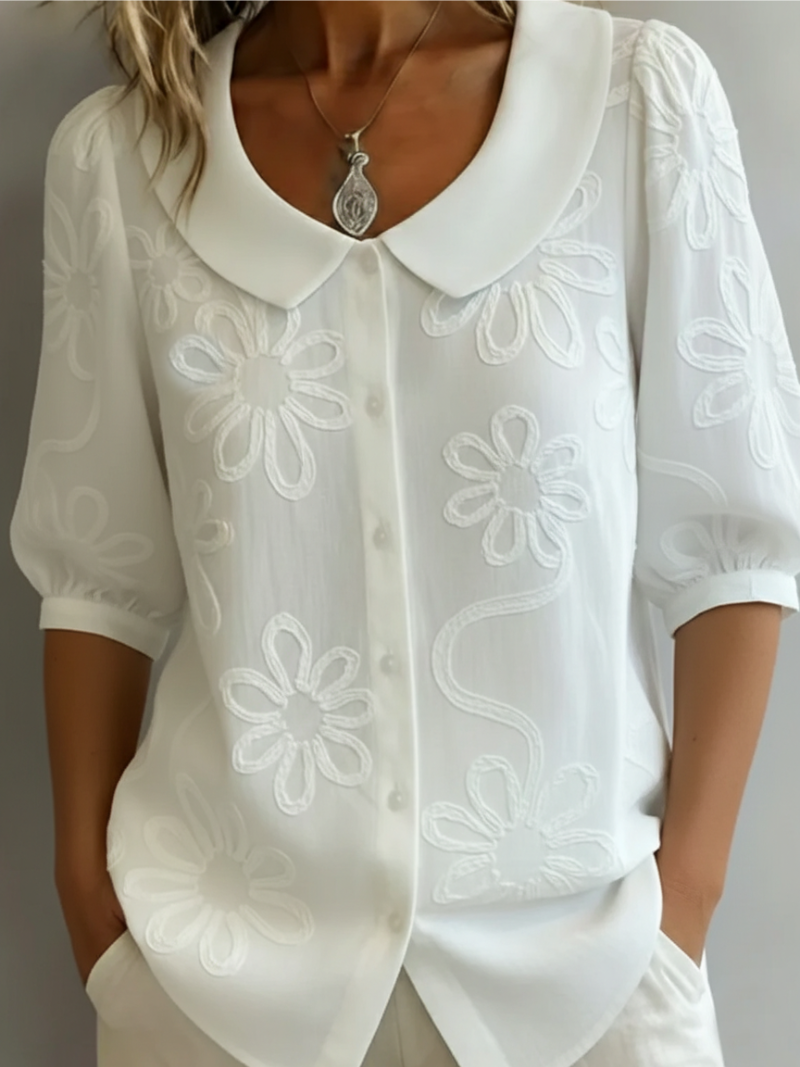CLAIRE LYON | BLOUSE FLORALE COL ROND POUR FEMMES