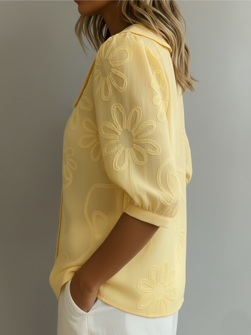 CLAIRE LYON | BLOUSE FLORALE COL ROND POUR FEMMES