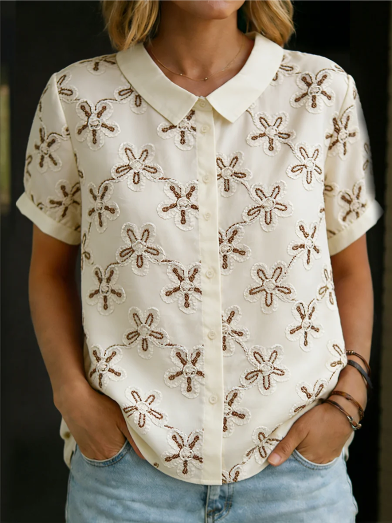 CLAIRE LYON | BLOUSE COURTE BRODÉE POUR FEMMES