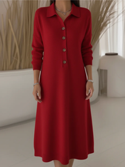 Robe Longue Femme Fluide à Boutons Col Chemise pour Style Élégant et Confort Quotidien
