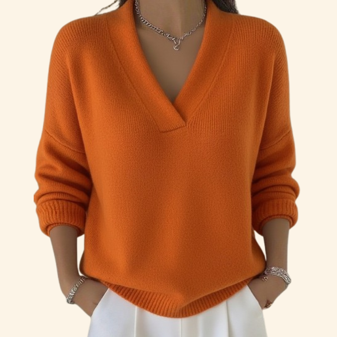 Pull femme col V doux | Élégant & confortable