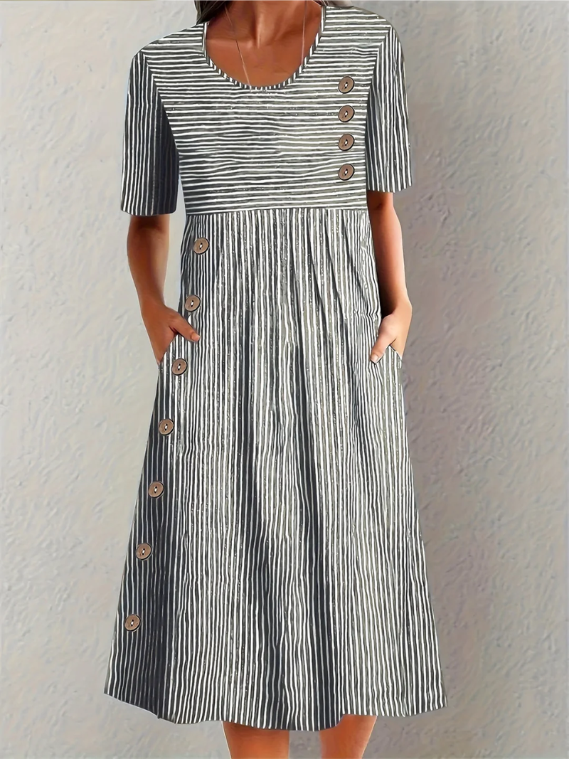 CLAIRE LYON | ROBE RAYÉE CLASSIQUE POUR FEMMES