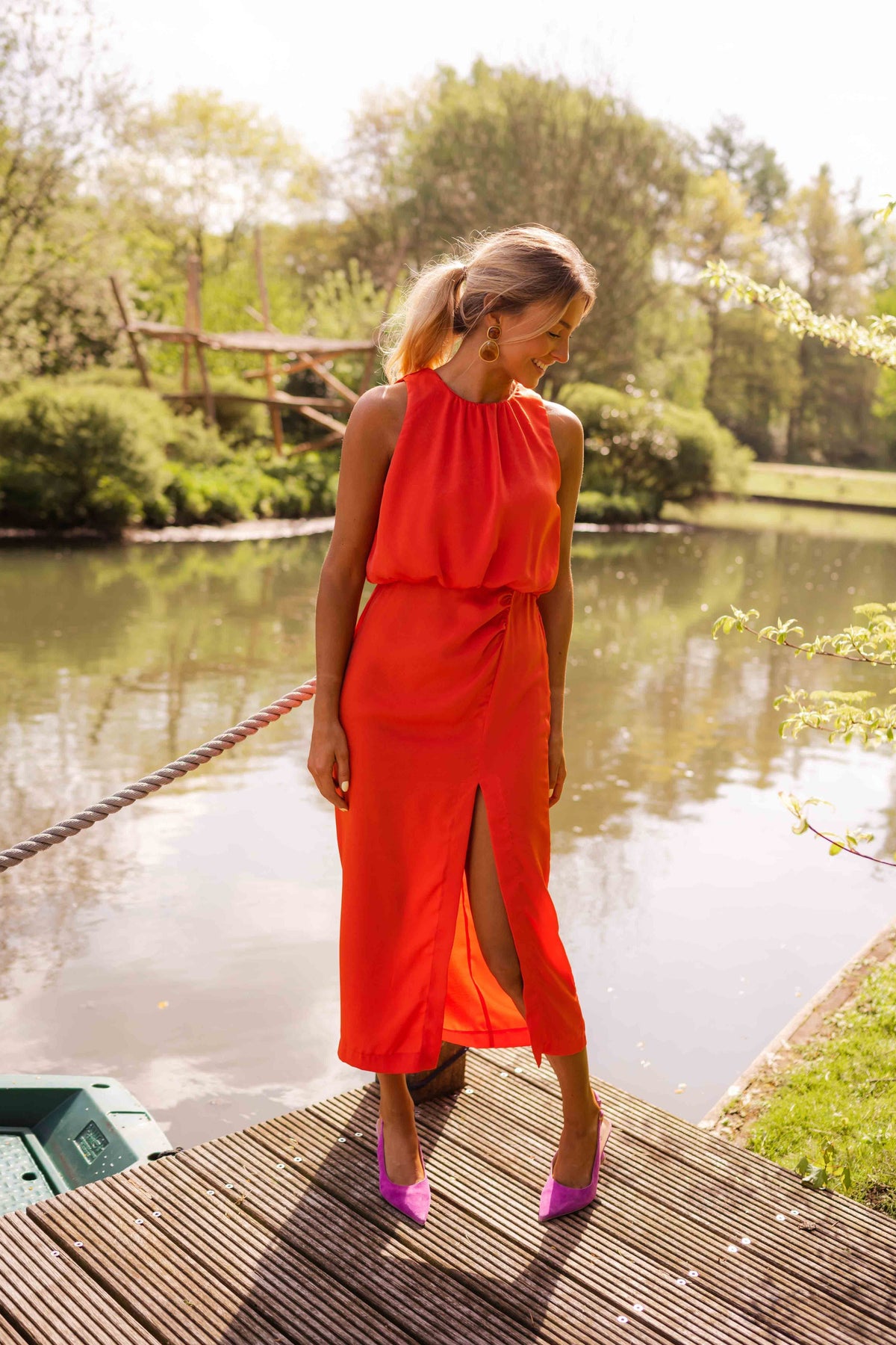 CLAIRE LYON | ROBE MIDI SANS MANCHES POUR FEMMES