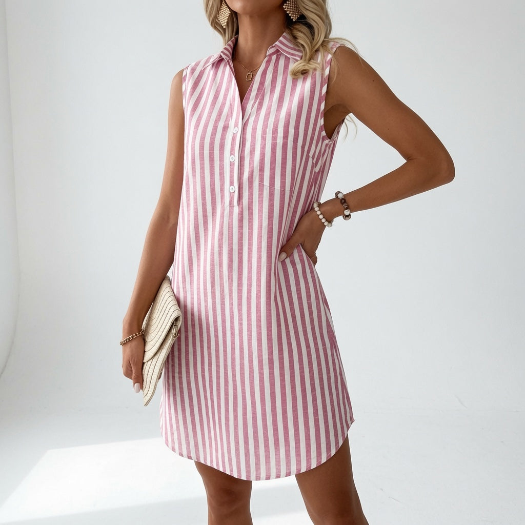 CLAIRE LYON | ROBE CHEMISE RAYÉE POUR FEMMES