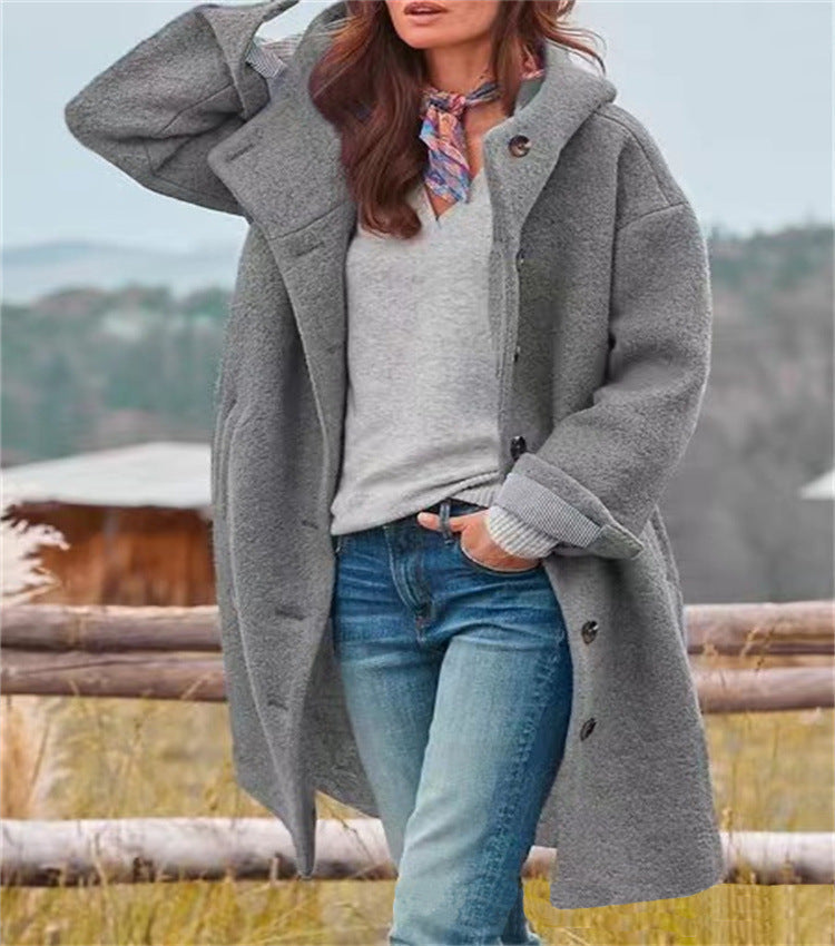 Aria - Élégant Manteau Long en Maille Chaude