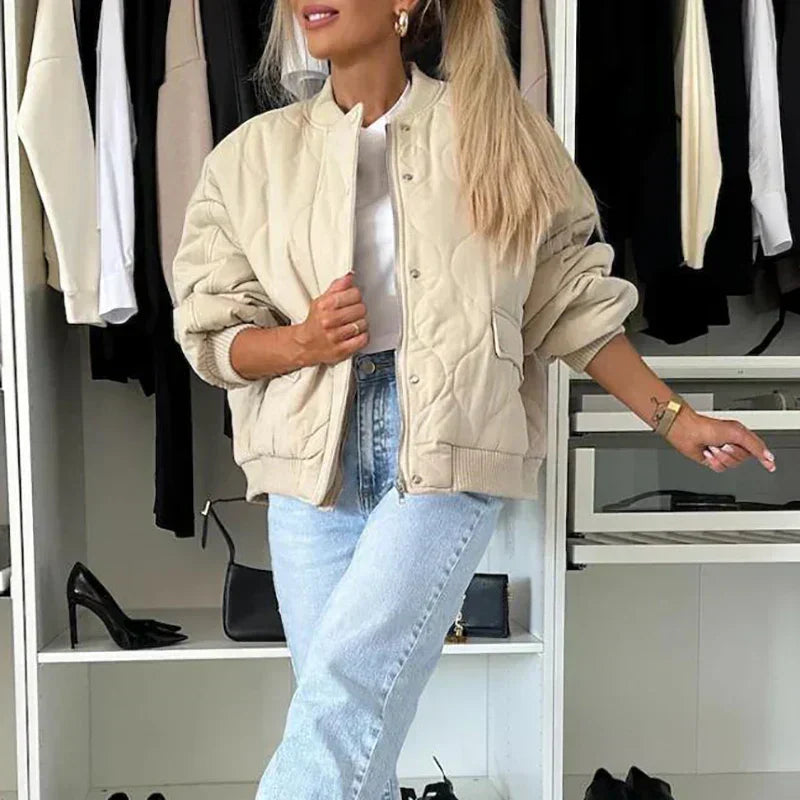 Bomber Femme Oversize Matelassé Coupe Ample Confort Quotidien