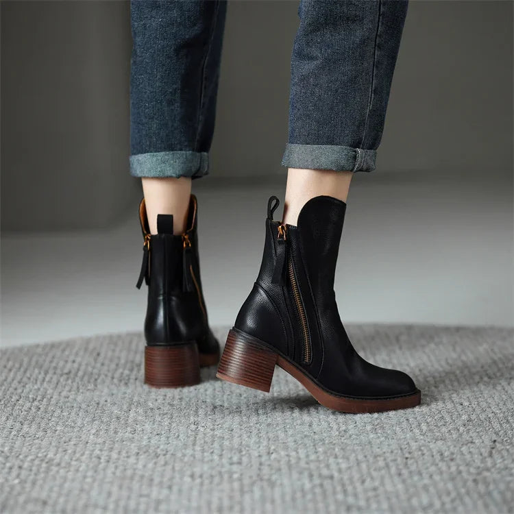 CLAIRE LYON | BOTTINES À TALON BLOQUÉ POUR FEMMES