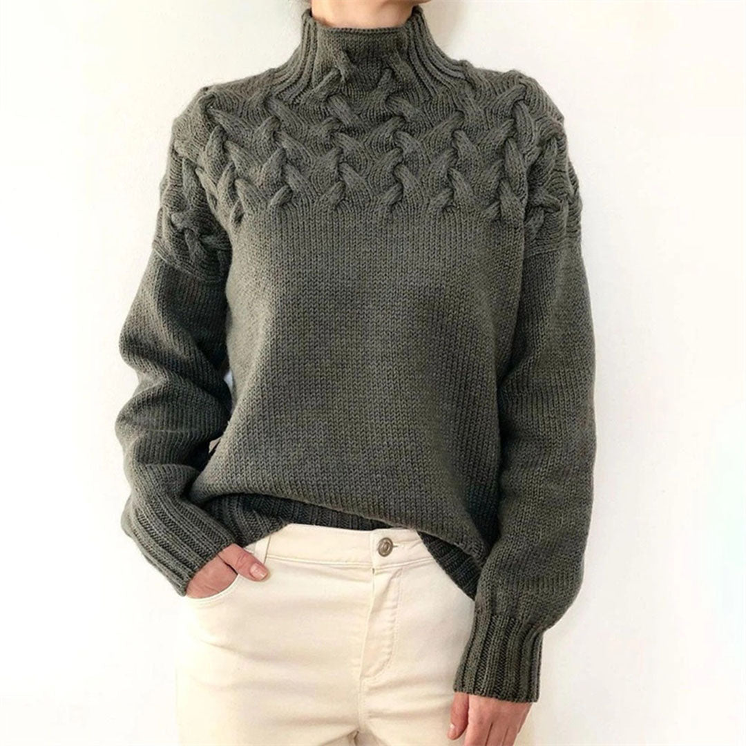 Éléonore - Pull Maille Col Roulé Oversize Maille Femme