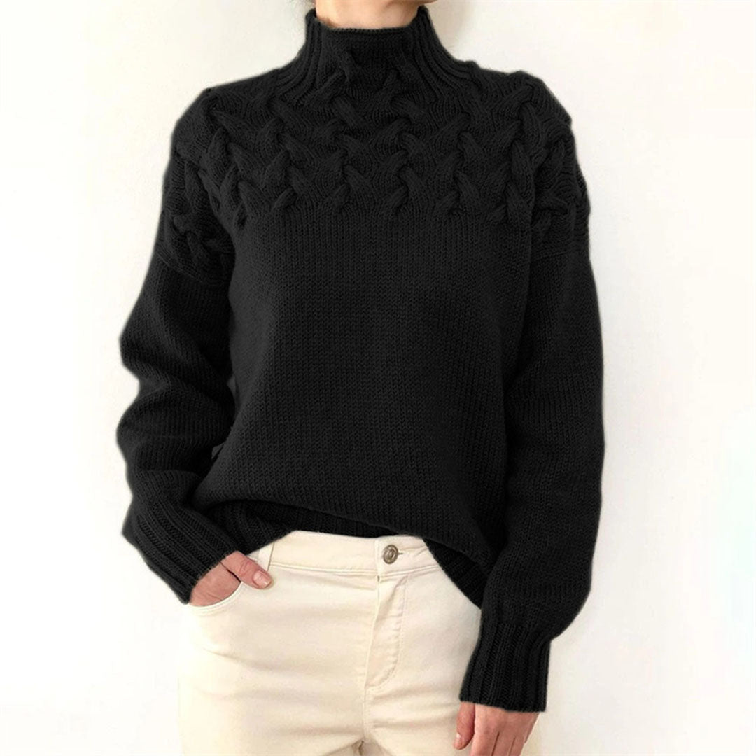 Éléonore - Pull Maille Col Roulé Oversize Maille Femme