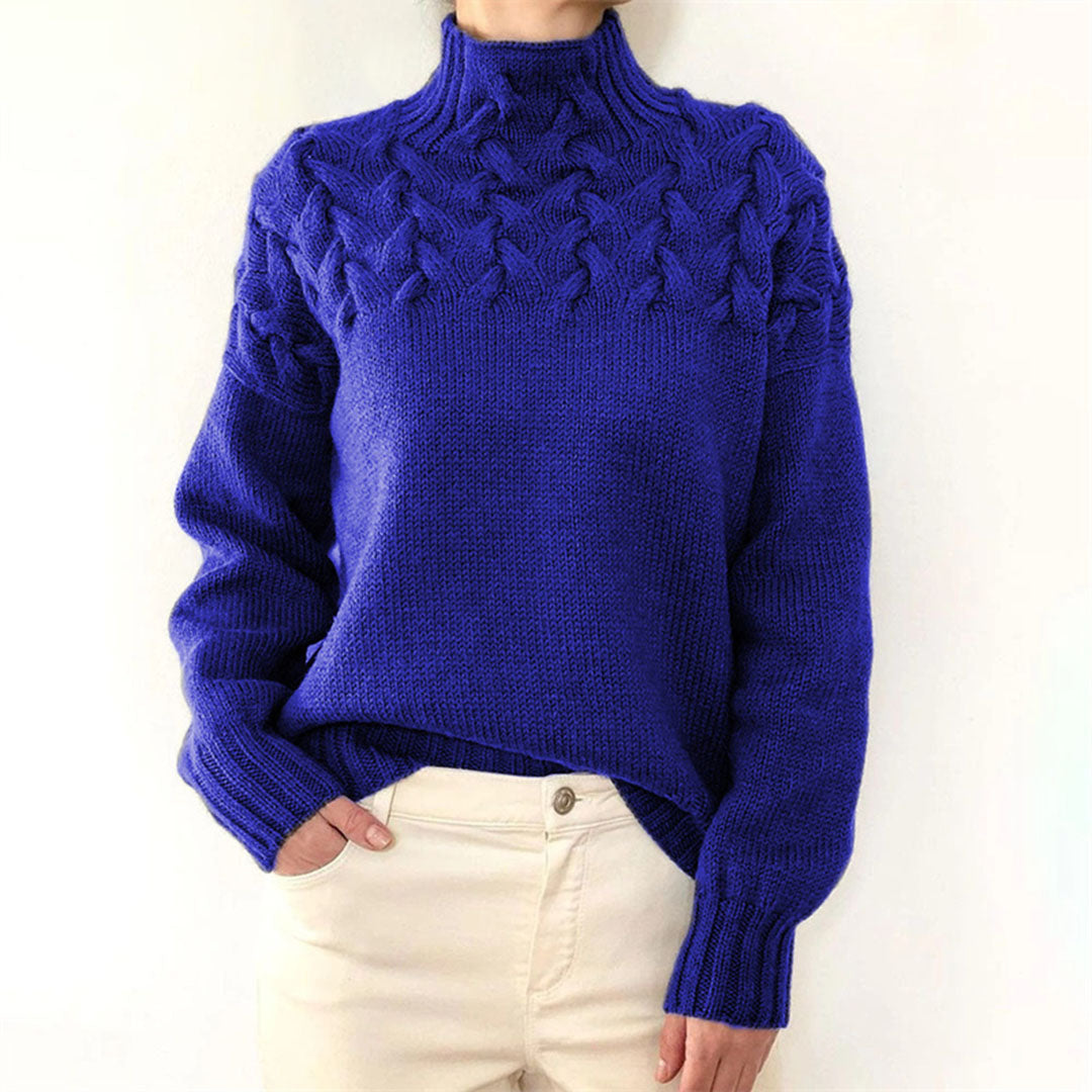 Éléonore - Pull Maille Col Roulé Oversize Maille Femme