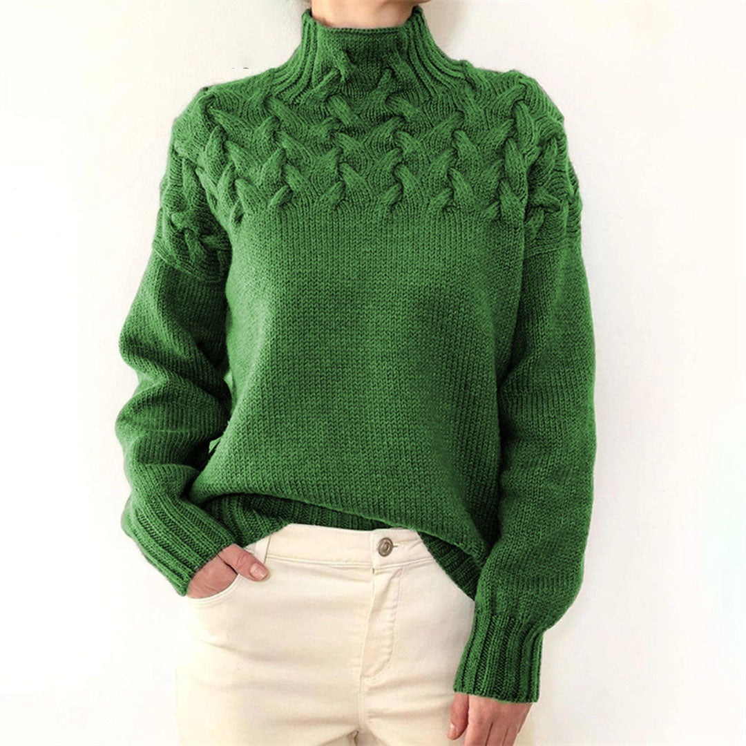 Éléonore - Pull Maille Col Roulé Oversize Maille Femme