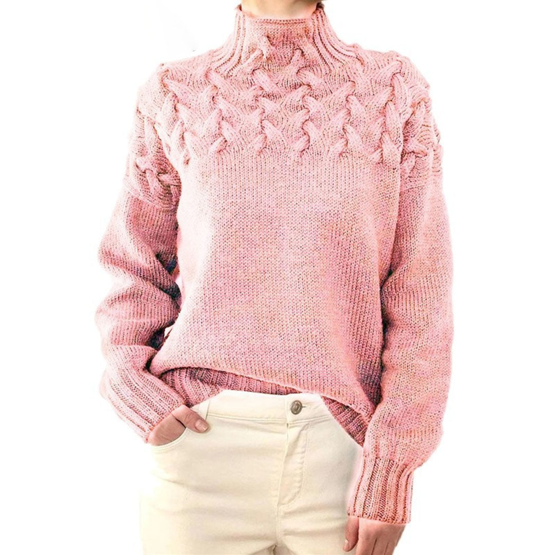 Éléonore - Pull Maille Col Roulé Oversize Maille Femme
