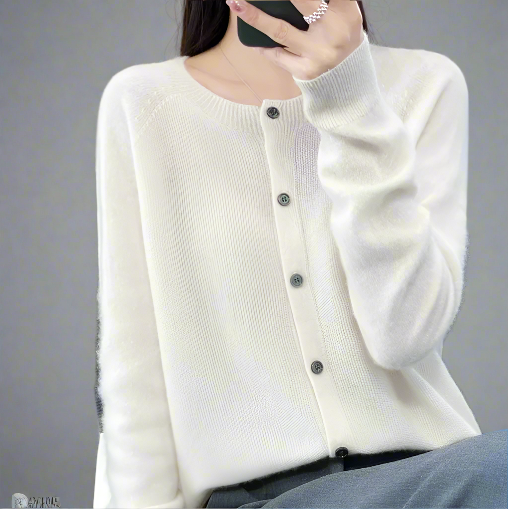 Rhea | Cardigan en Maille Mérinos Léger pour Femmes | Classique de Tous les Jours