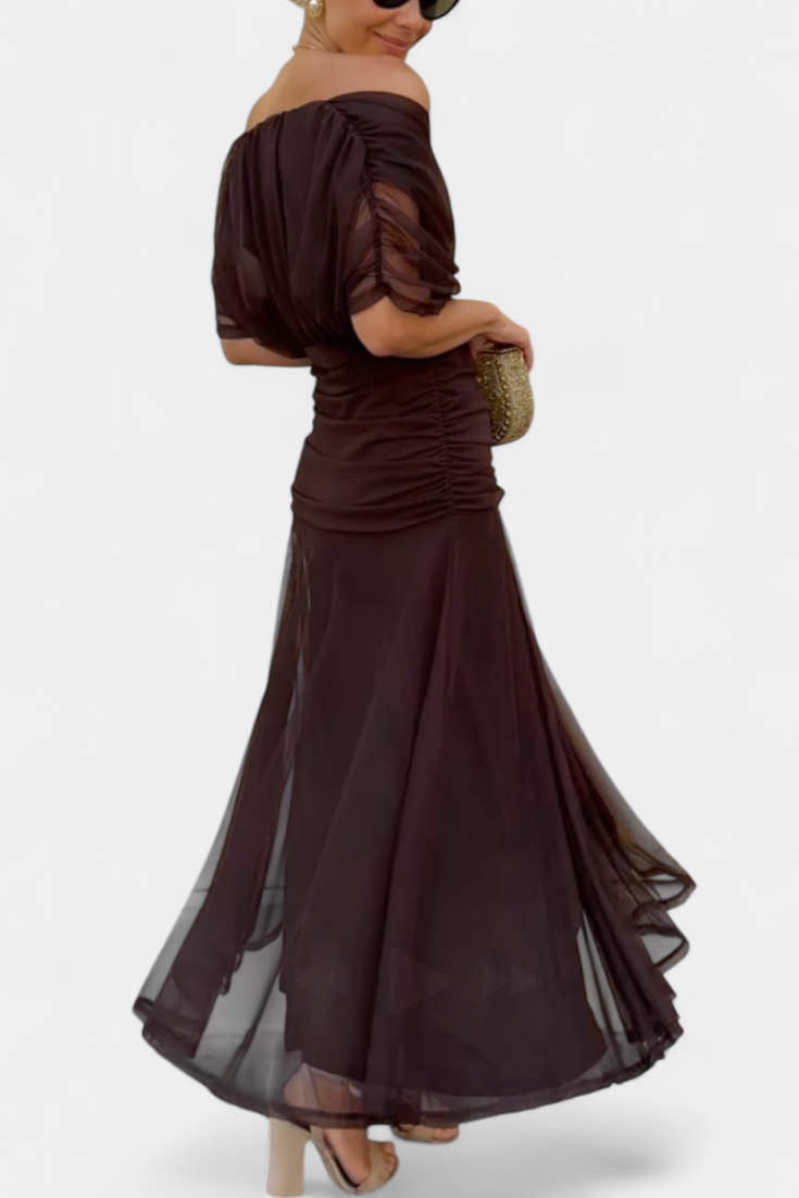 CLAIRE LYON | CHIC ROBE MAXI À COL EN V POUR FEMMES