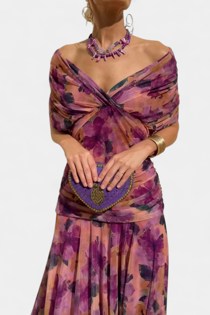 CLAIRE LYON | CHIC ROBE MAXI À COL EN V POUR FEMMES