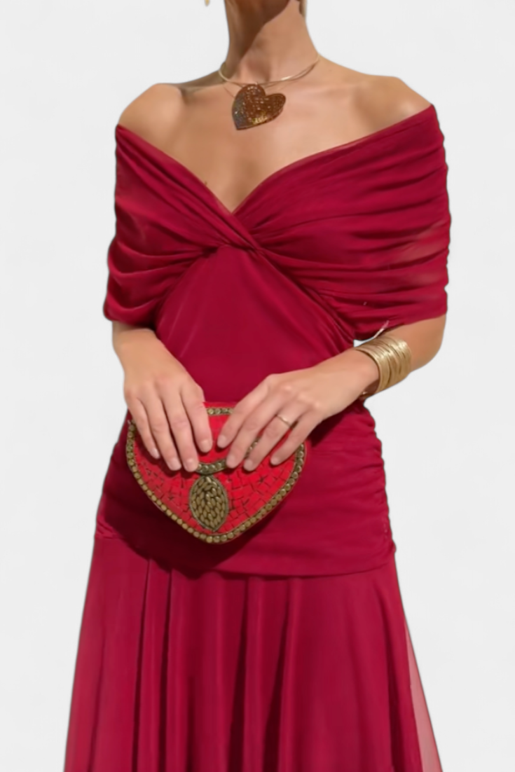 CLAIRE LYON | CHIC ROBE MAXI À COL EN V POUR FEMMES