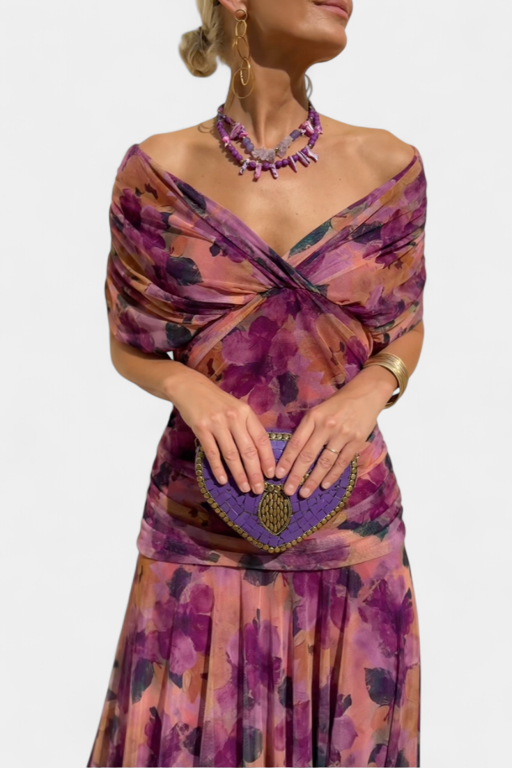 CLAIRE LYON | CHIC ROBE MAXI À COL EN V POUR FEMMES
